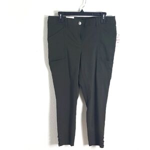 Style & Co. Evening Olive Ankle Pants, Utility Charm & Lace Detail, Size 12, NWT